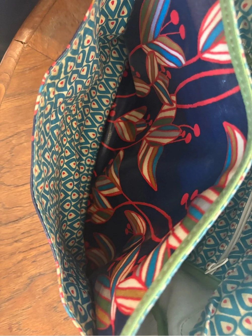 Fossil Vinyl Canvas Mixed Print Tote Bag
